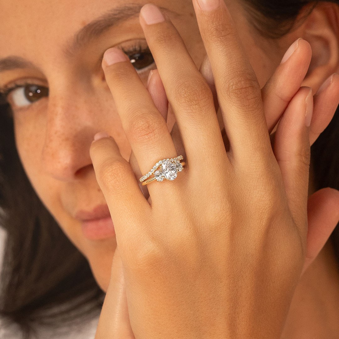 Bague de fiançailles trilogie de diamants modèle Parfaite de la Maison Amantys