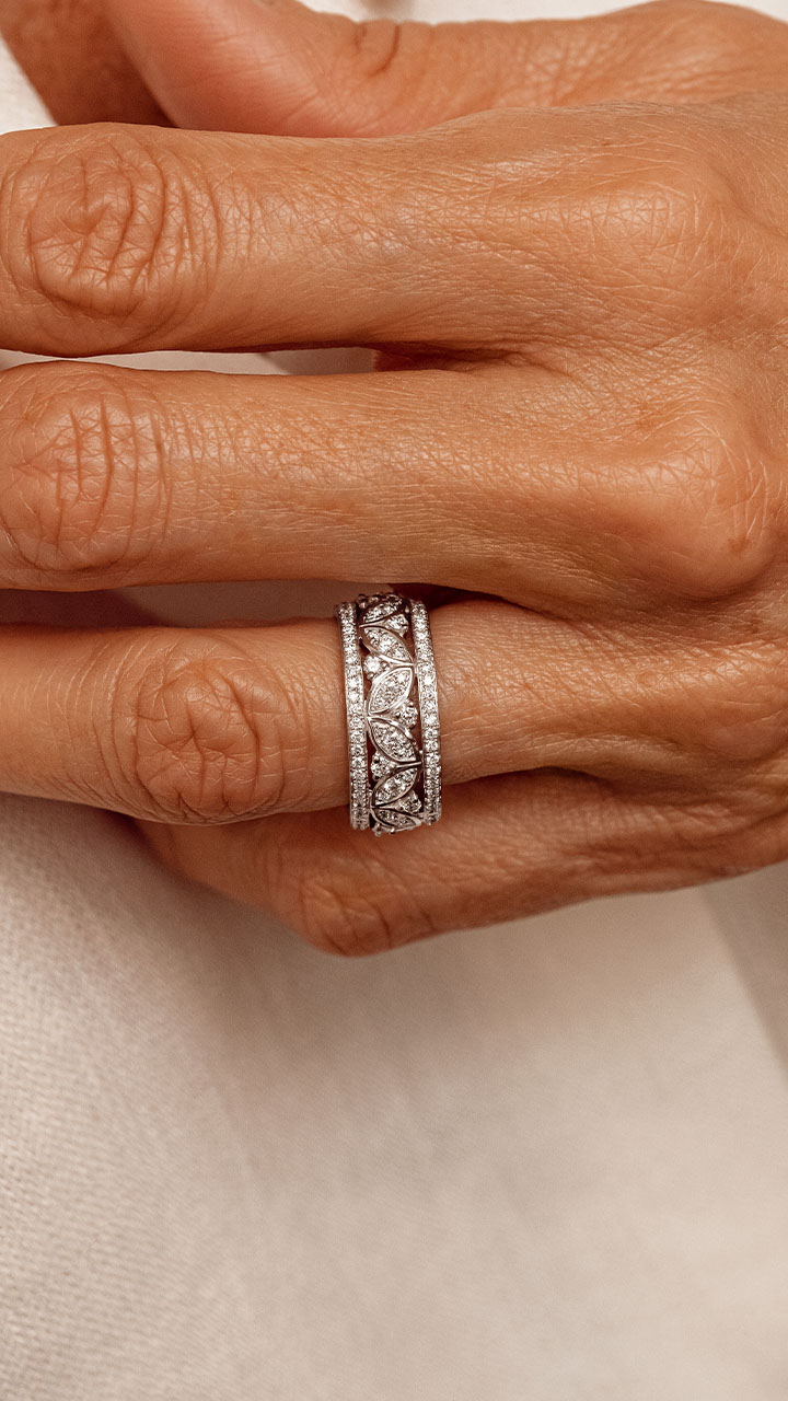 Or Rose Alliance Diamant Serti Clos Bague De Fiançailles Diamants