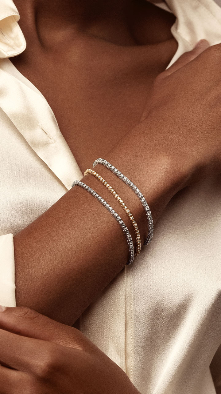 Bracelet en rivière de diamants taille rond Or 18k Rivière Amantys